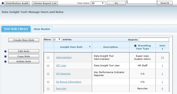 The Manage Users and Roles window