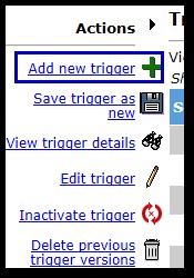 Selecting Add new trigger