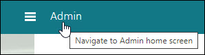 Select Admin icon to navigate to page