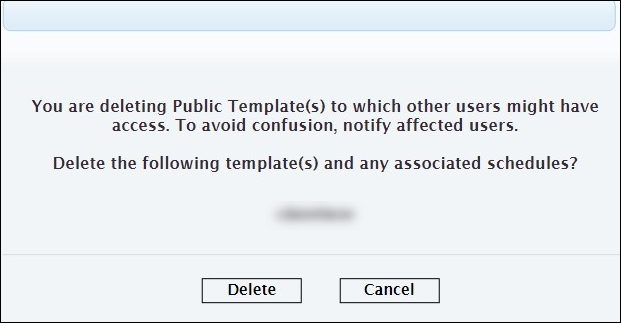 For deleting one or multiple public templates