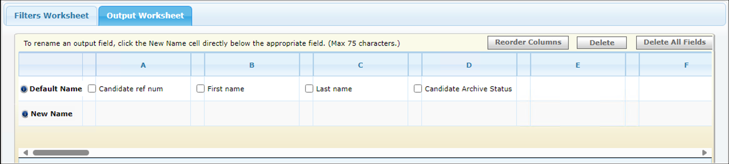 OutputWorksheet