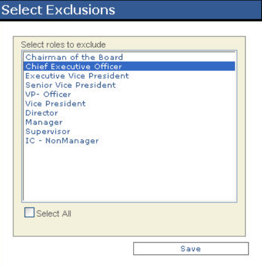 Select Exclusions