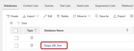 Selecting your database name