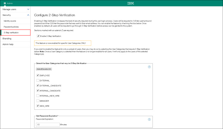 Configure 2-Step Verification page