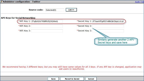 The API keys