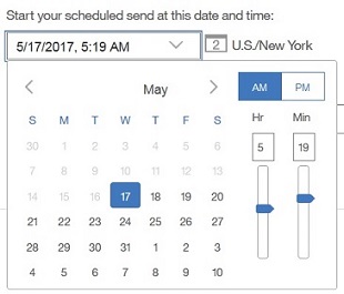Setting the schedule using the calendar