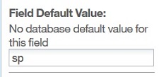 The Field Default Value section