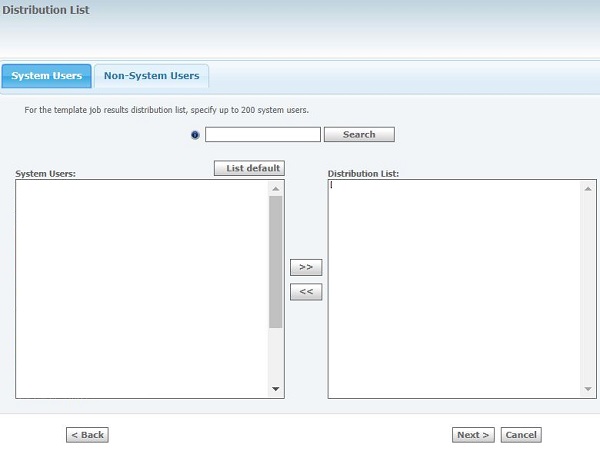 The Distribution List window