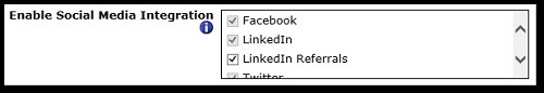 The enable social media integraiton option