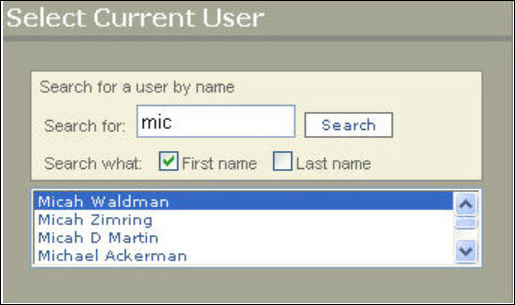 Selecting User