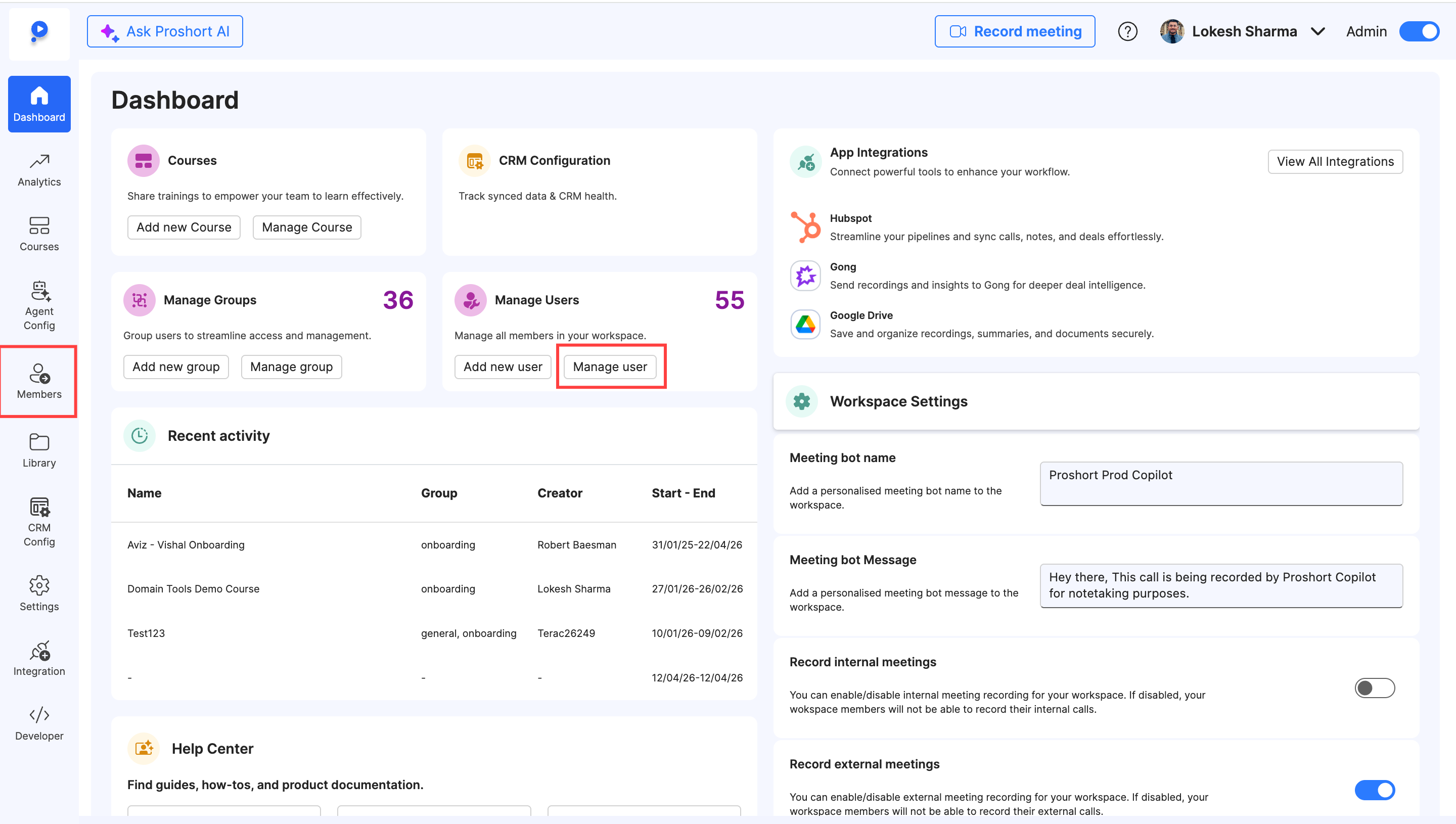 How to deactivate/delete users from your workspace