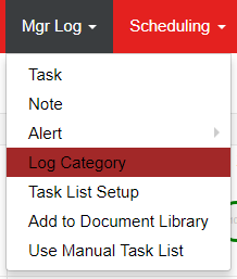 A screenshot of a log category  Description automatically generated