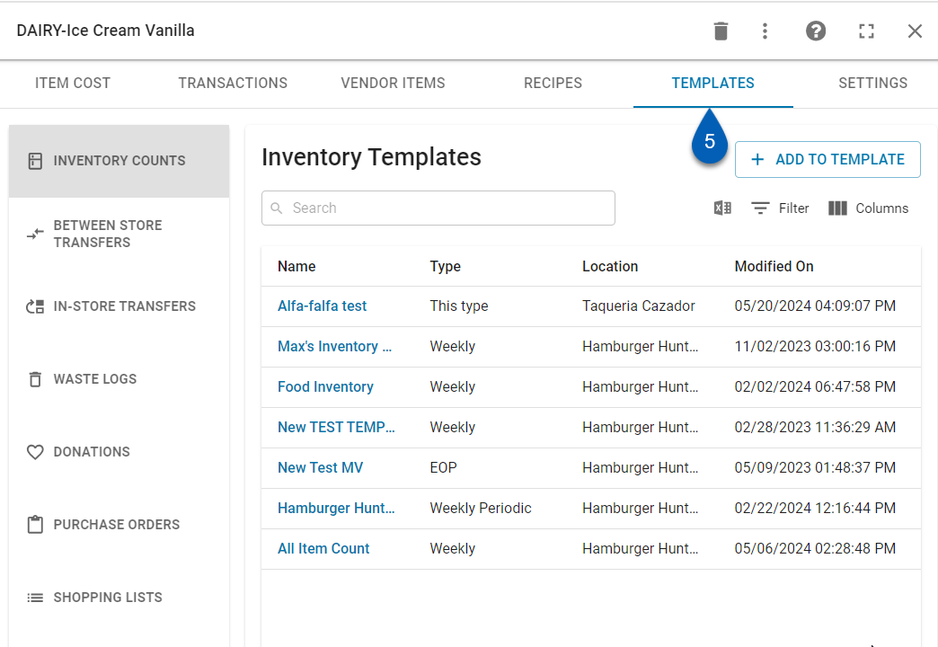 A screenshot of a inventory template  Description automatically generated