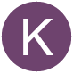 A purple circle with a white letter k  Description automatically generated