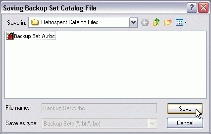 A screenshot of a backup set  Description automatically generated