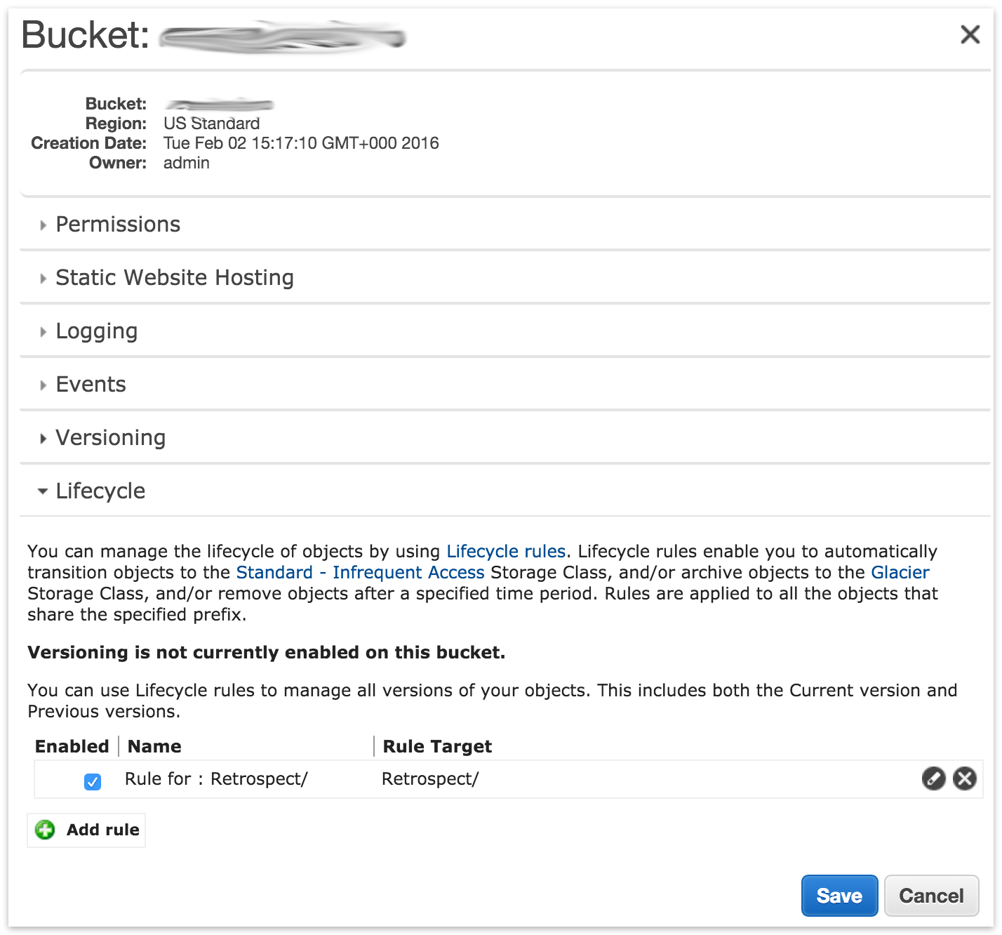 A screenshot of a bucket  Description automatically generated