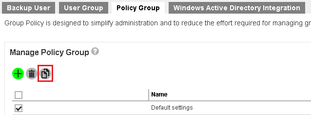 Duplicate a new policy group