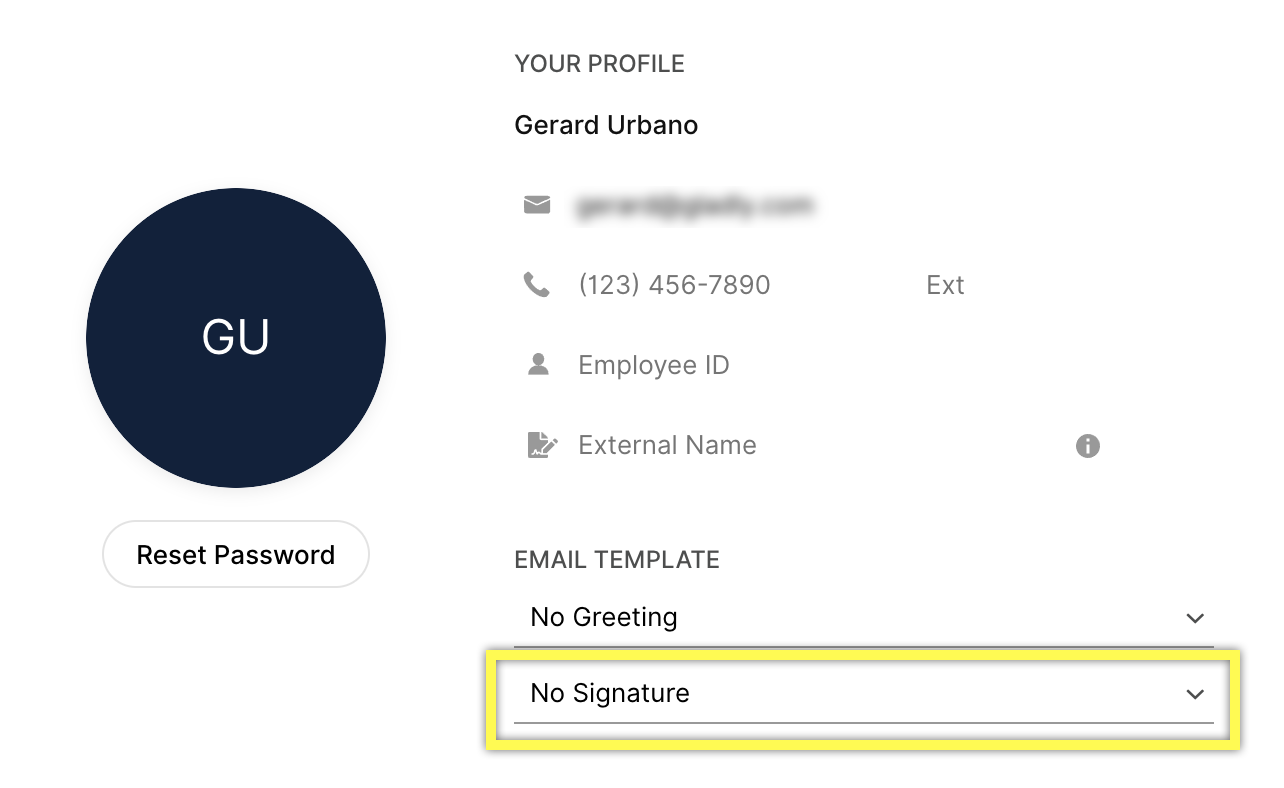 User profile details including email, phone number, and email template options displayed.