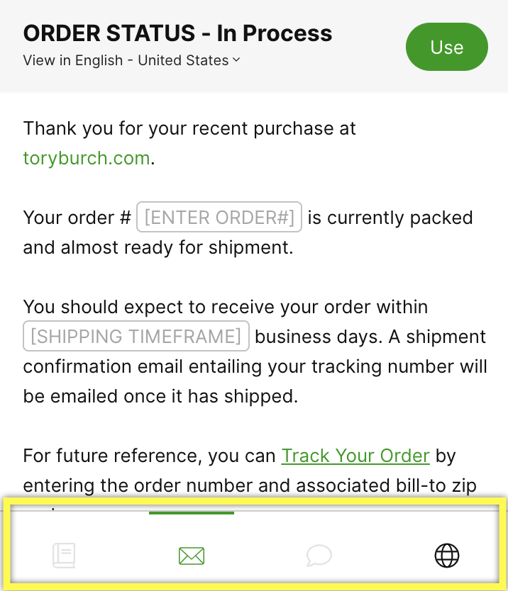 Order status page showing shipment details and tracking options for recent purchase.