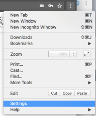 Menu options including Settings, Zoom, and Print in a browser interface.