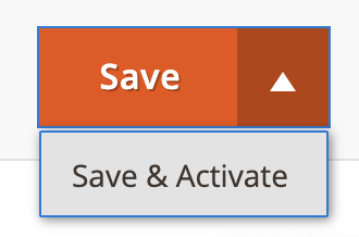 Buttons for saving and activating options in a user interface are displayed.