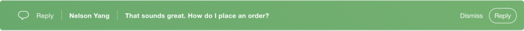 User inquiry about placing an order in a chat interface.