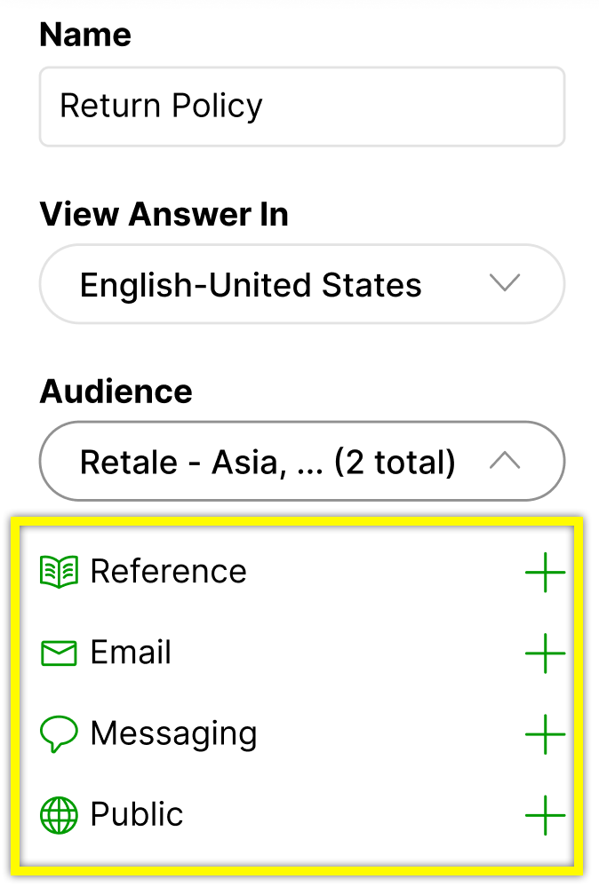 Options for sharing information include Reference, Email, Messaging, and Public settings.