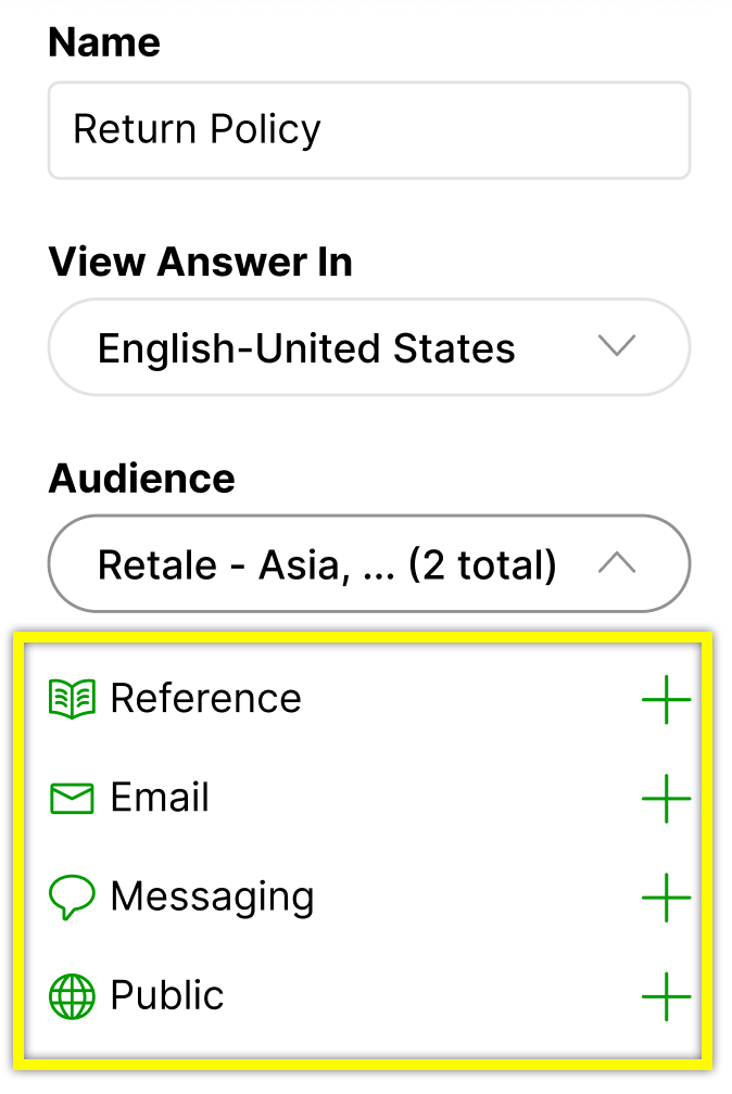 Options for communication methods including reference, email, messaging, and public sharing.