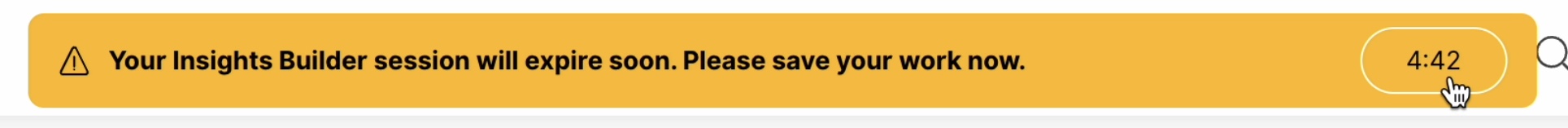 insight builder session warning