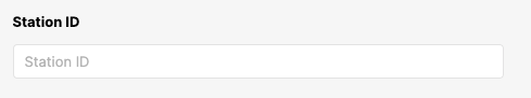Input field labeled 'Station ID' for user data entry.