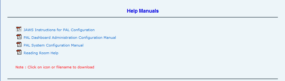 Help manuals for PAL configuration and instructions available for download.