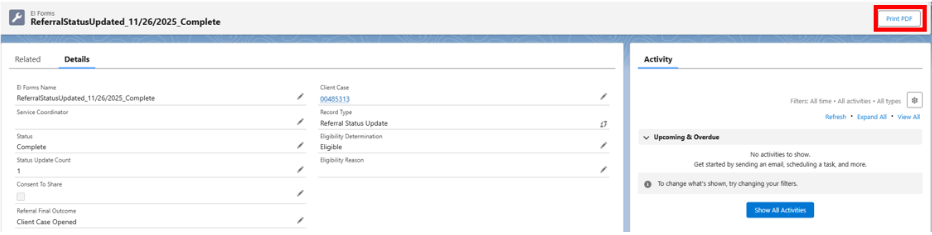 Referral Status Update