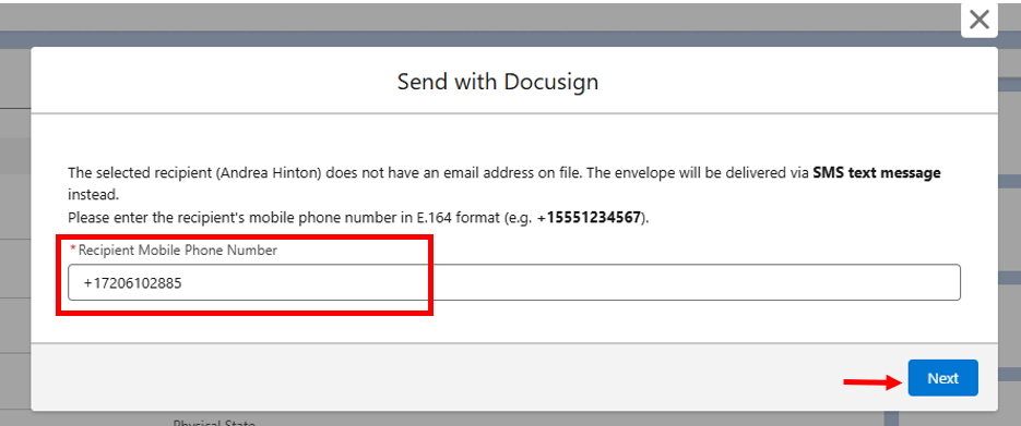 SMS Messages DocuSign