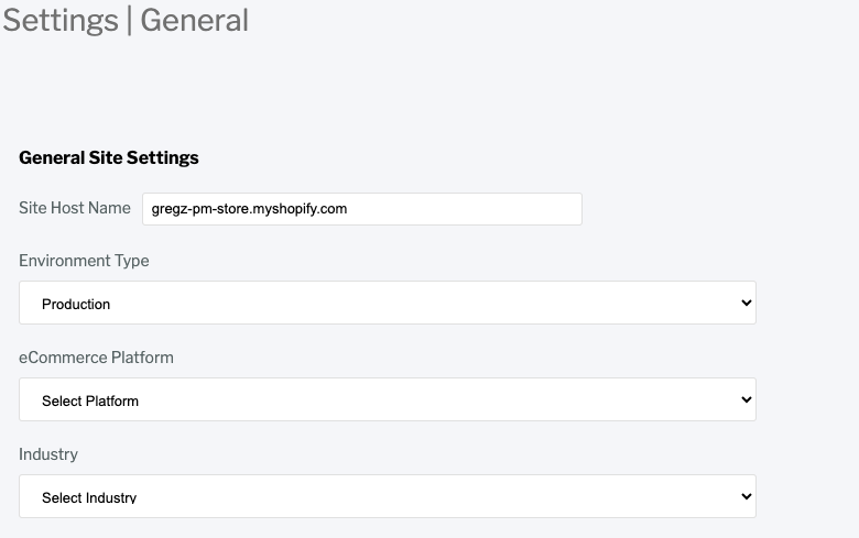 Site Classification Settings