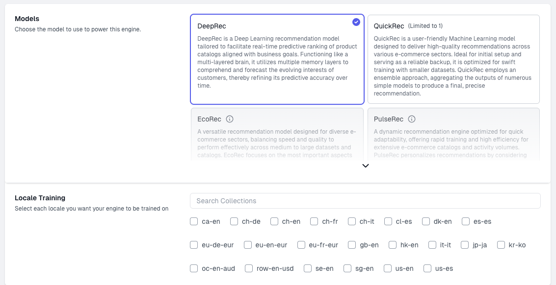 XRecommend Engine Settings