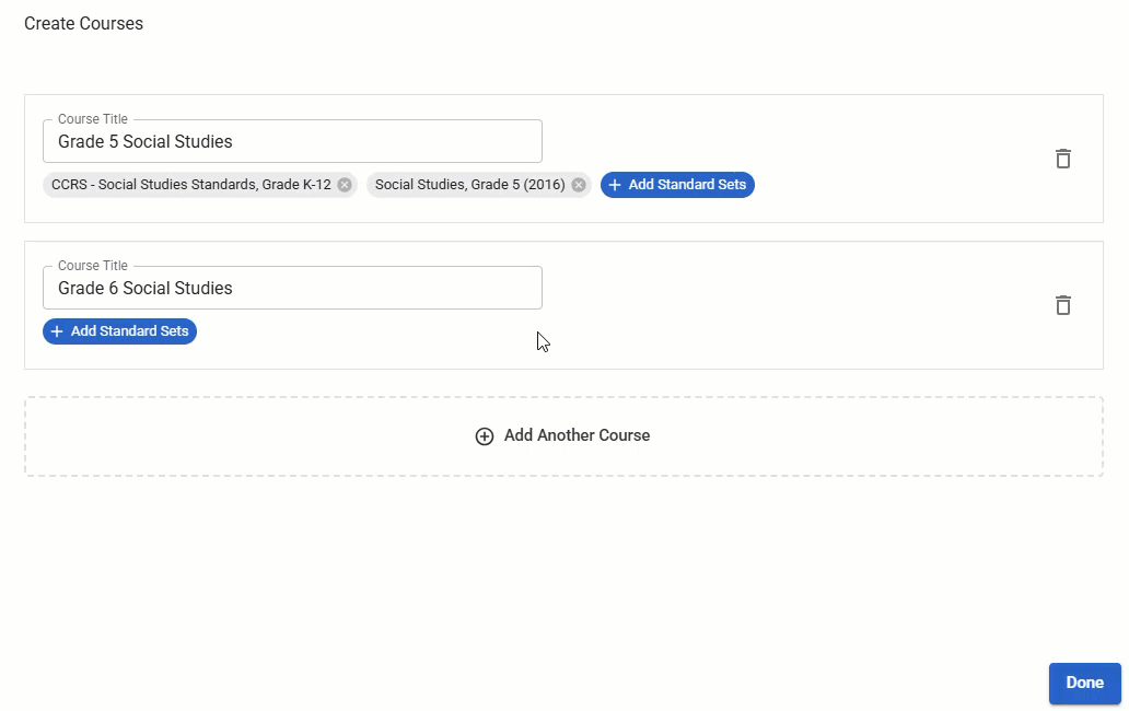 Course Filter Example Creating a Course