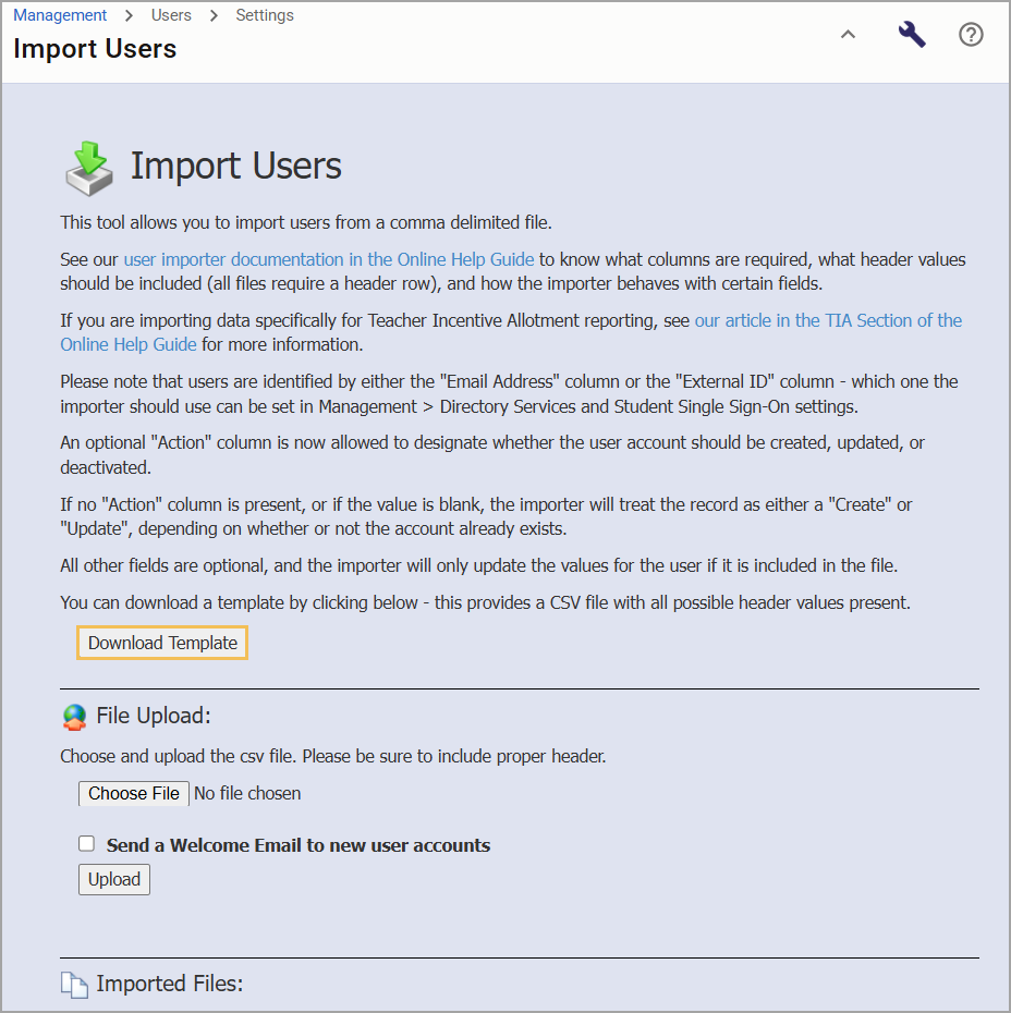 Importing Additional Information to User Accounts