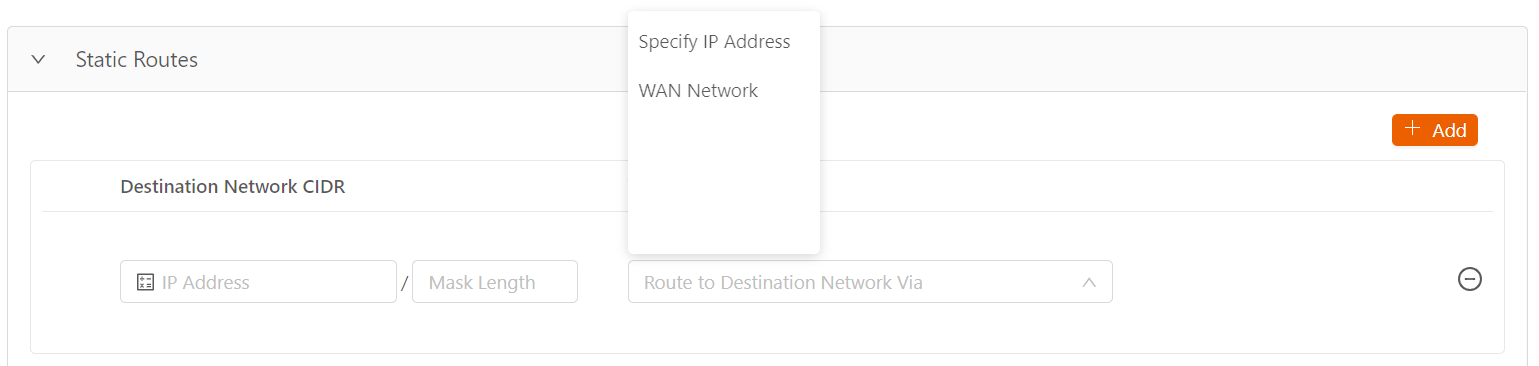 GCPVirtualEdgeiNode StaticRoute WAN