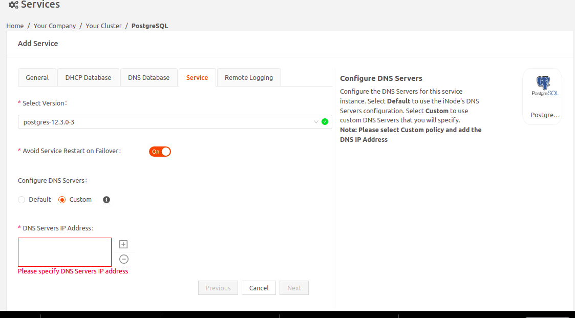 postgres service4