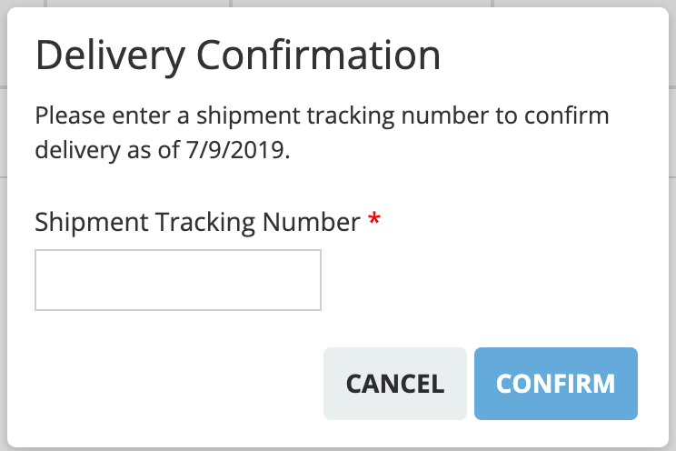 Deliv Conf - Shipment Tracking Number