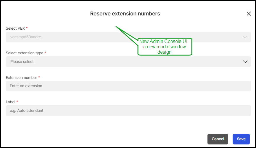 Admin Console UI - new elements Admin Console UI - new elements