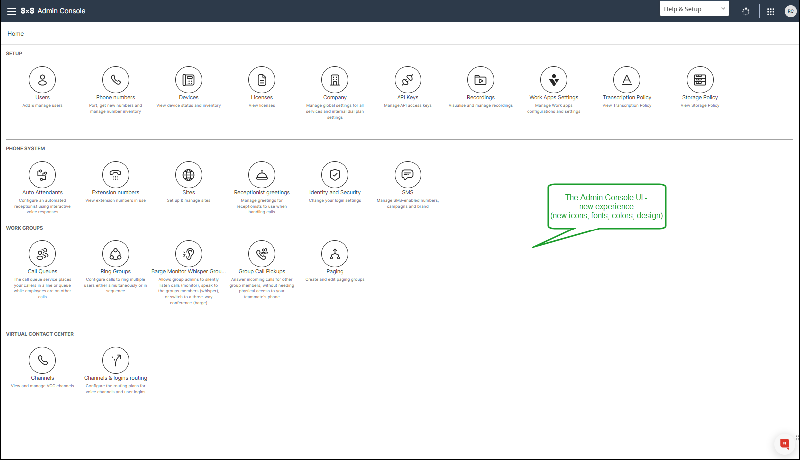 Admin Console UI - new experience Admin Console UI - new experience