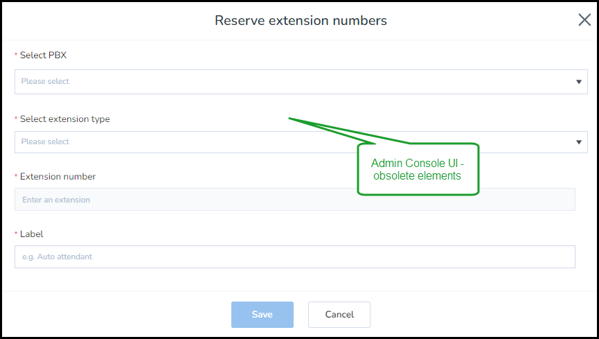 Admin Console UI - obsolete elements Admin Console UI - obsolete elements