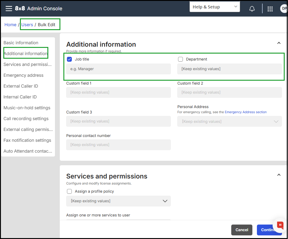 Edit the user's additional information in bulk - deleting Job title and Department information Edit the user's additional information in bulk - deleting Job title and Department information