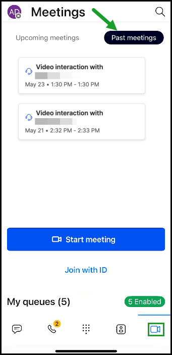 Video Elevation - Access video interactions history Video Elevation - Access video interactions history