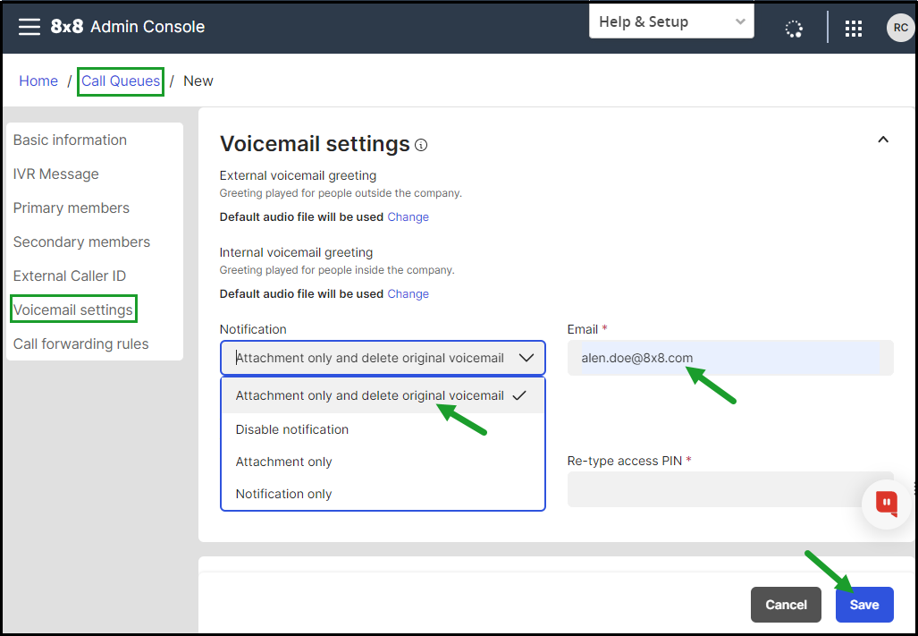 Enable voicemail notifications for CQ Enable voicemail notifications for CQ