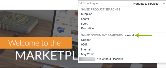 BuyerQuest Marketplace View All Saved Document Searches